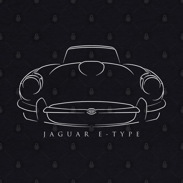 Jaguar E-Type - front stencil, white by mal_photography